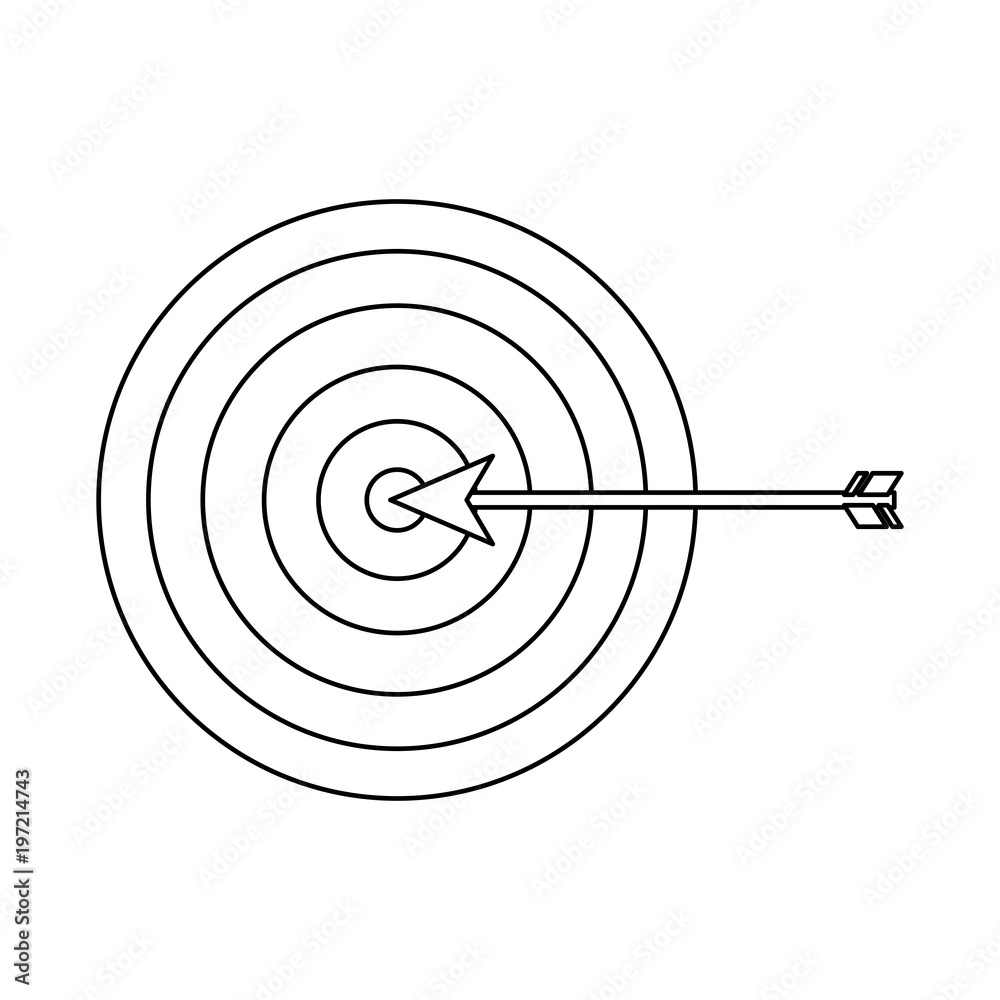 target arrow strategy business marketing vector illustration outline design