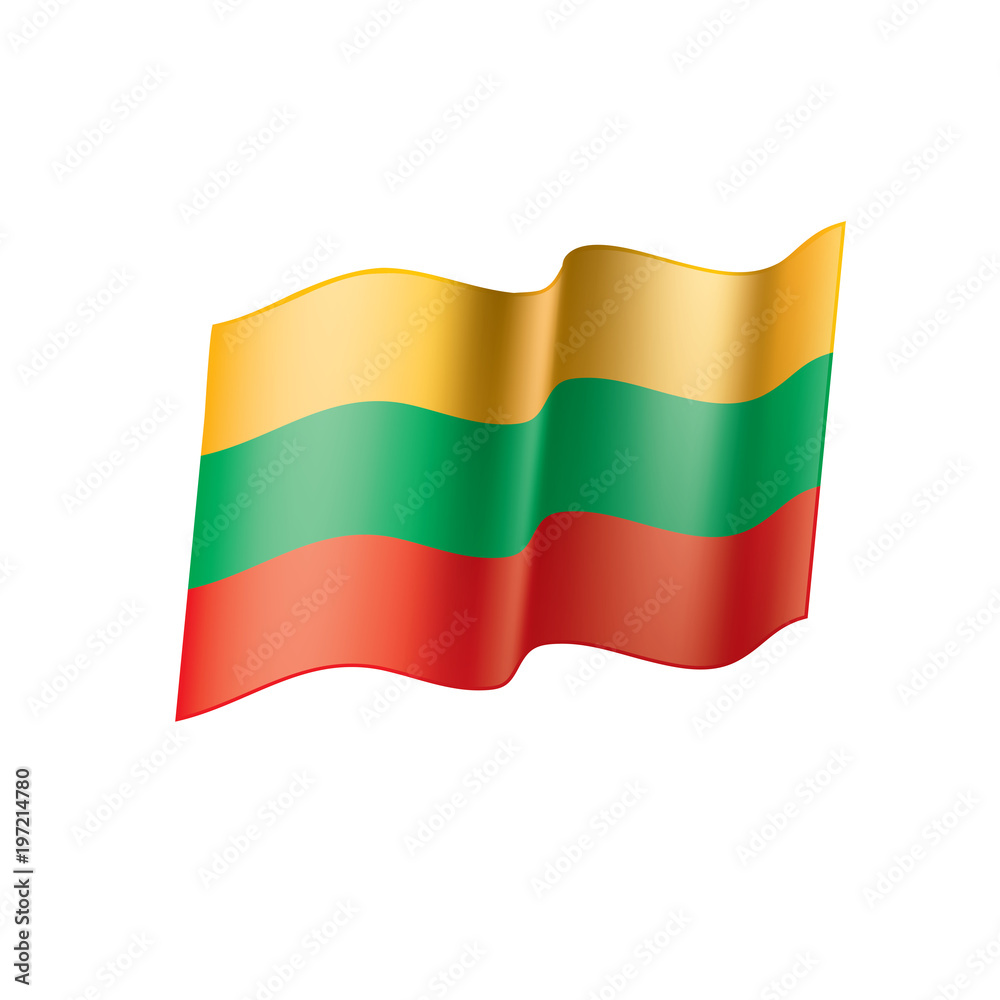 Fototapeta premium Lithuania flag, vector illustration