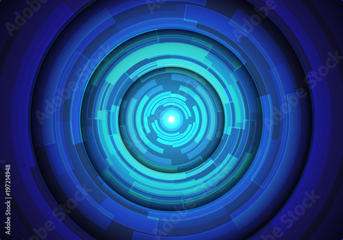 Abstract blue circle technology power energy light design modern futuristic background vector illustration.