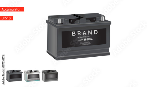 car Battery icon isolated on white background. Accumulator battery energy power and electricity accumulator battery.