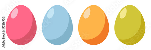 Fototapeta Easter colored eggs. Vector flat illustration.
