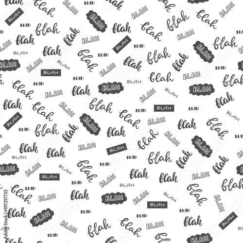 Seamless pattern with word blah