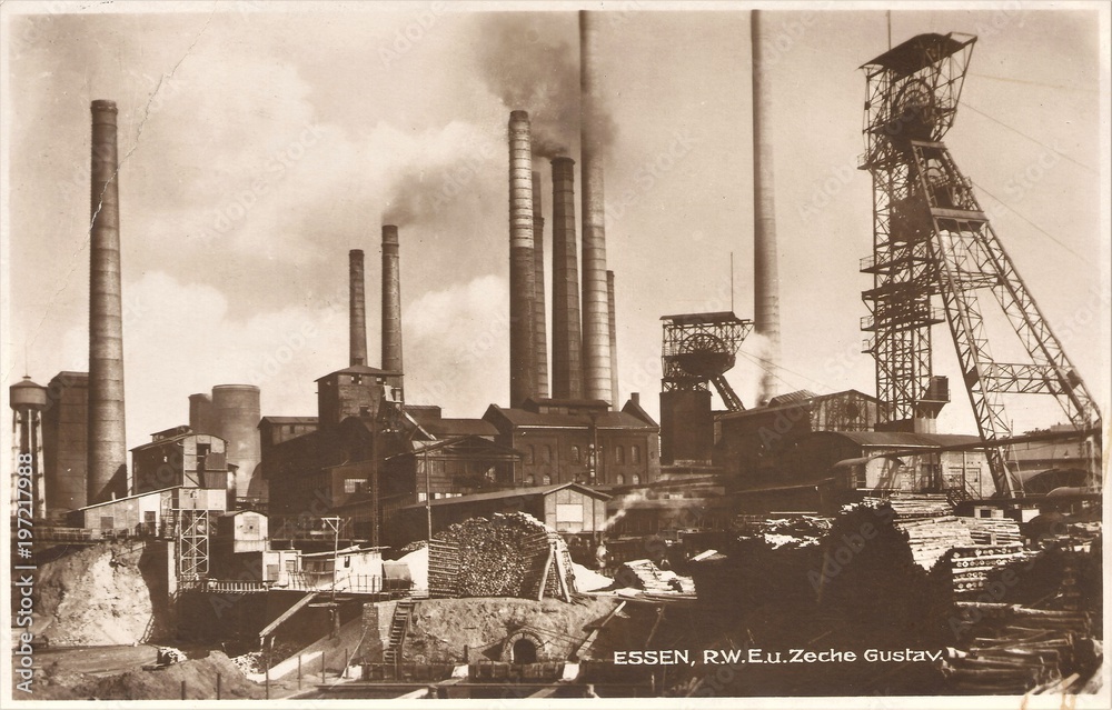 Essen 1925; Zeche Gustav (original gelaufene Postkarte) Essen 1925; Zeche Gustav (original gelaufene Postkarte)