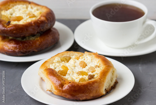 Homemade pies with cottage cheese.