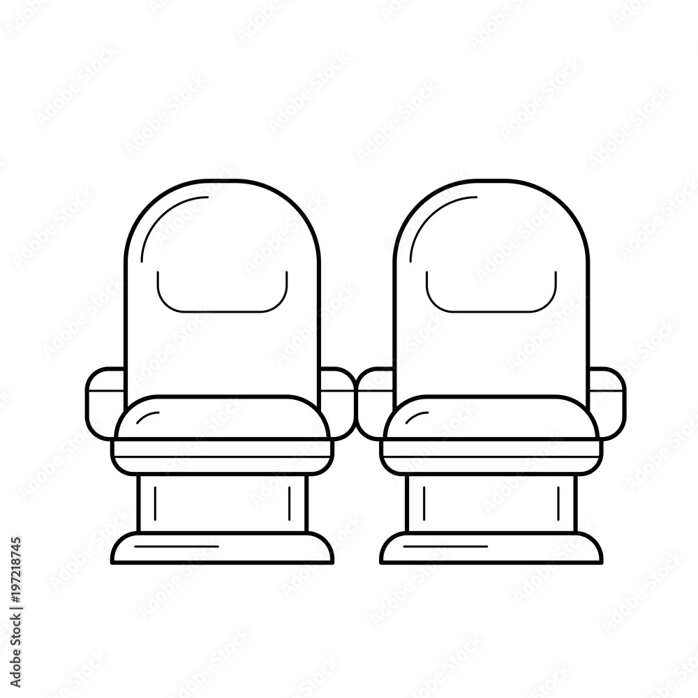 Theater seats vector line icon isolated on white background. Theater seats line icon for infographic, website or app. Icon designed on a grid system. Theater seats vector line icon isolated on white background. Theater seats line icon for infographic, website or app. Icon designed on a grid system.