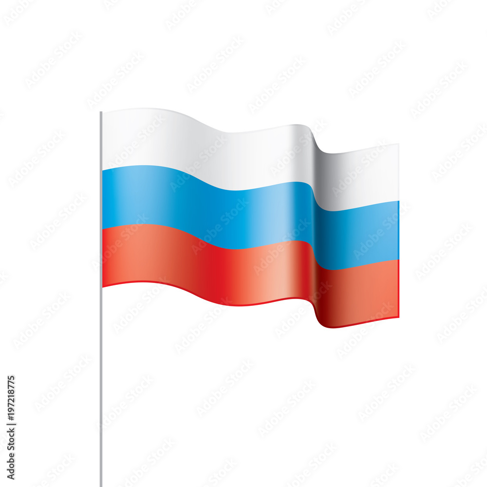 Obraz premium Russia flag, vector illustration