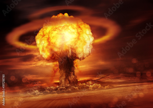 Photos A nuclear bomb explosion causing shock waves
