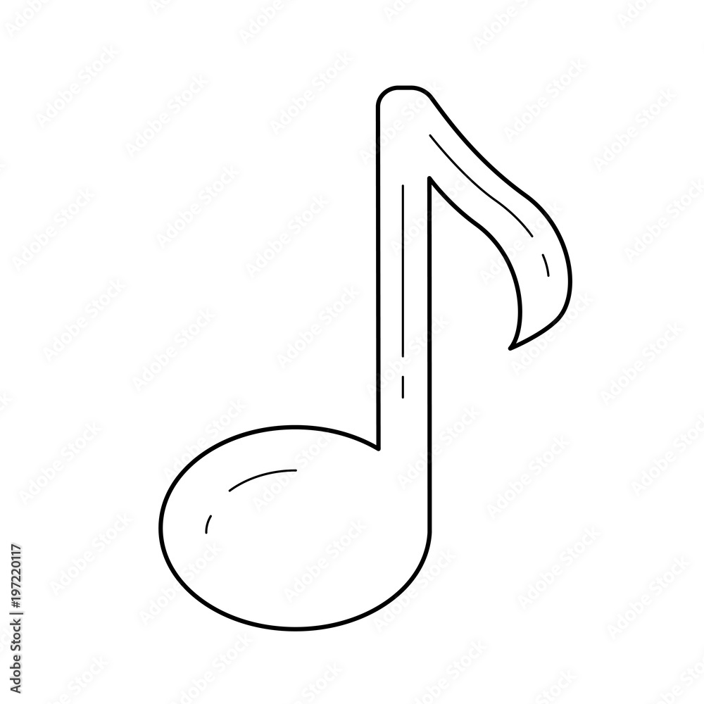 Music note vector line icon isolated on white background. Music note line  icon for infographic, website or app. Icon designed on a grid system. Stock  Vector | Adobe Stock