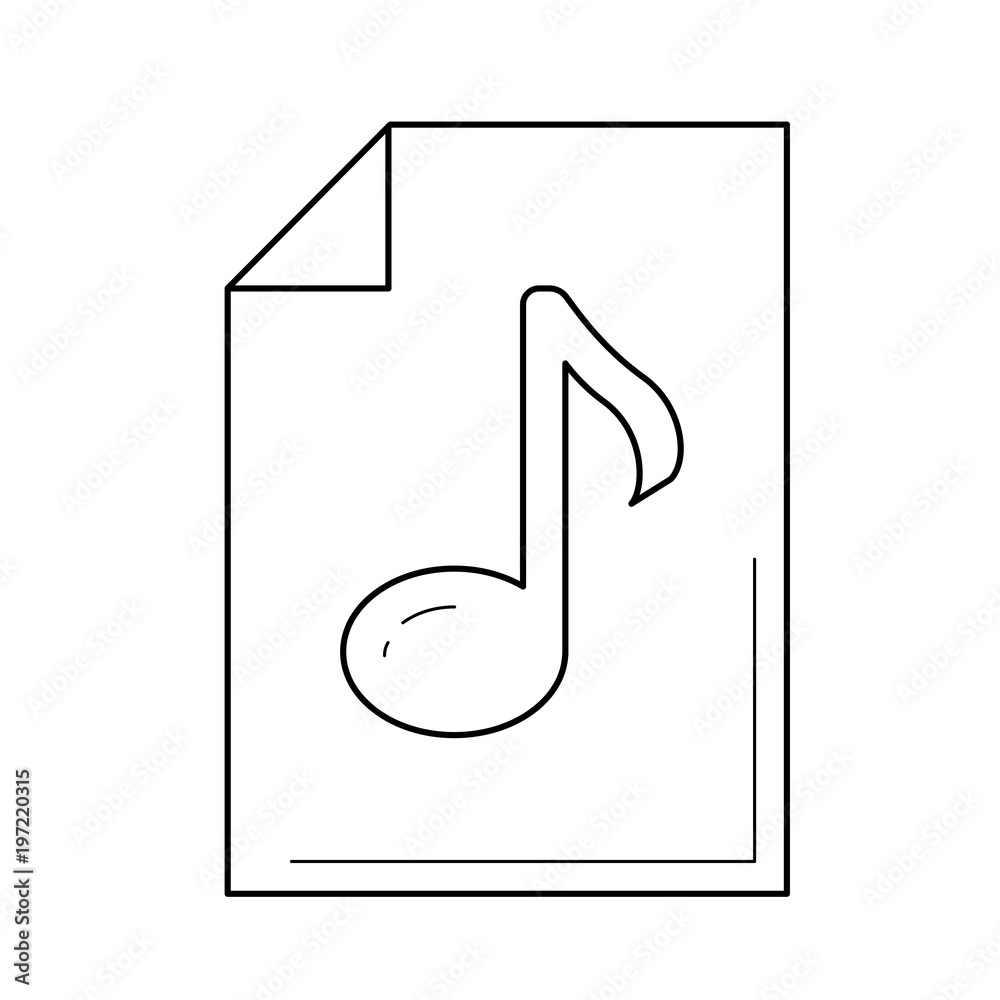 Audio file vector line icon isolated on white background. Audio file line icon for infographic, website or app. Icon designed on a grid system. Audio file vector line icon isolated on white background. Audio file line icon for infographic, website or app. Icon designed on a grid system.