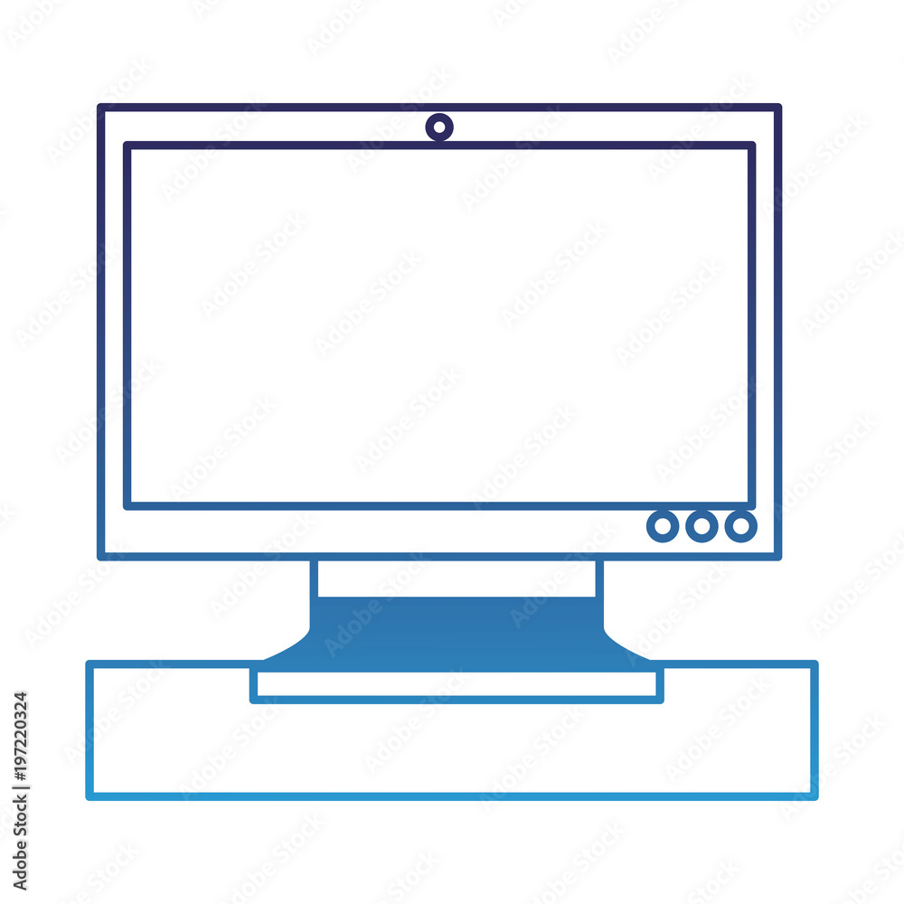 monitor screen computer technology device vector illustration degraded blue monitor screen computer technology device vector illustration degraded blue