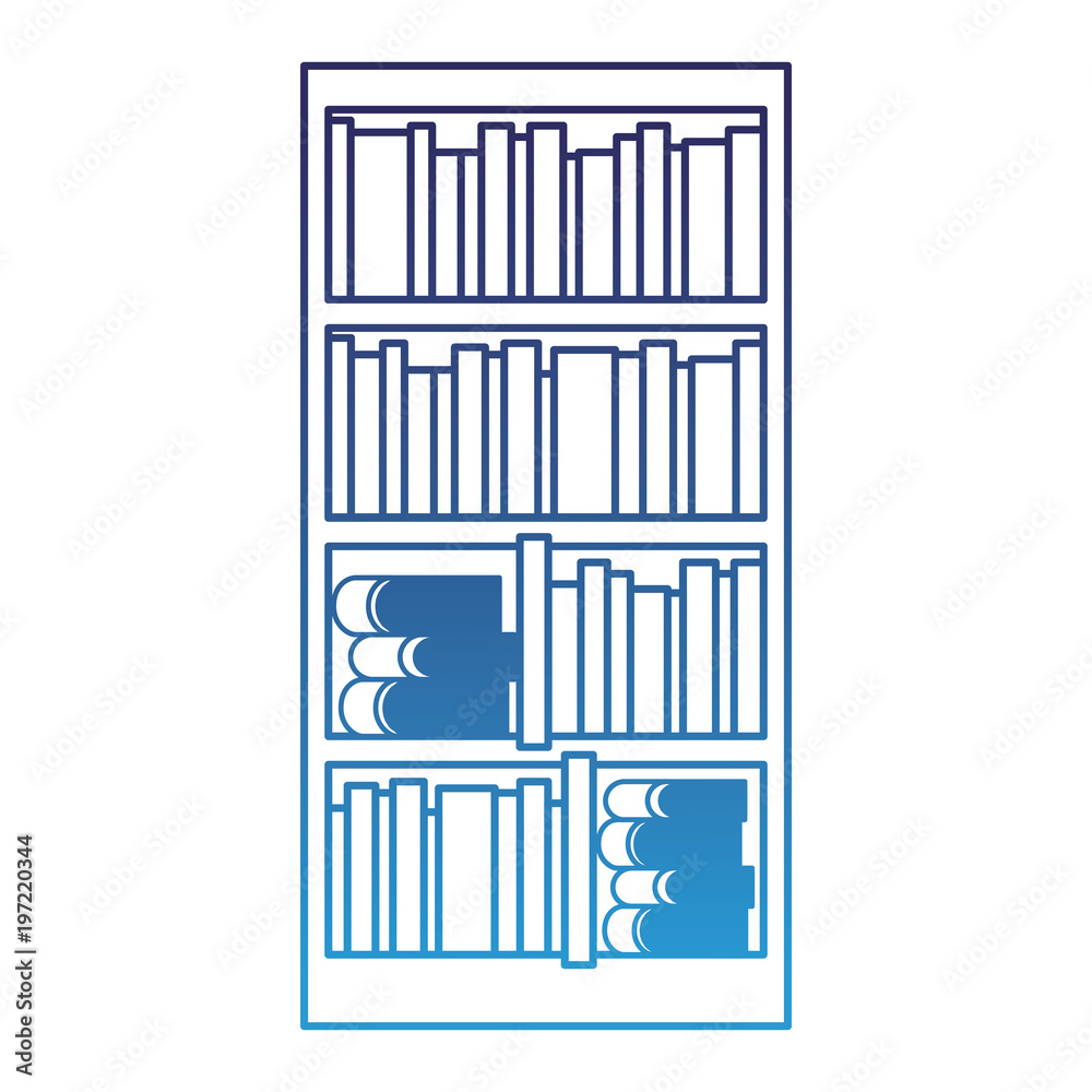 large bookcase with different books literature vector illustration degraded blue large bookcase with different books literature vector illustration degraded blue
