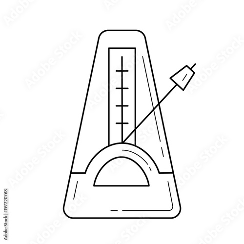 Metronome vector line icon isolated on white background