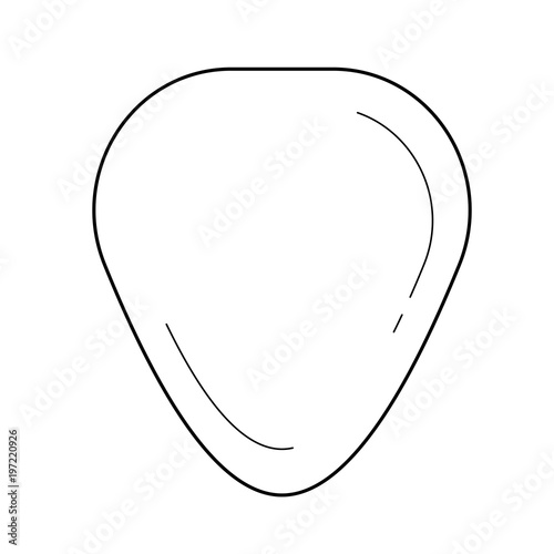 Guitar pick vector line icon isolated on white background