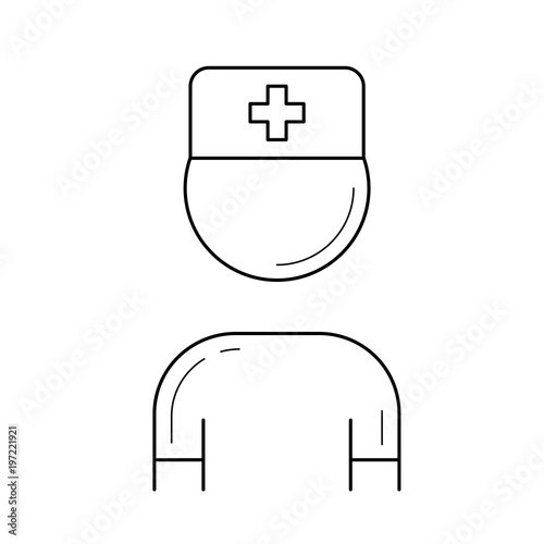 Nurse vector line icon isolated on white background