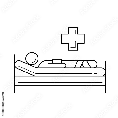 Patient vector line icon isolated on white background