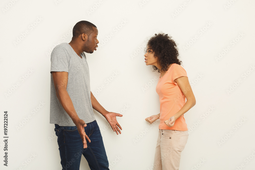 Break up, angry couple shouting at each other Break up, angry couple shouting at each other