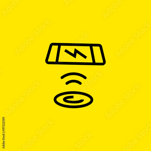 Telephone and charging pad line icon
