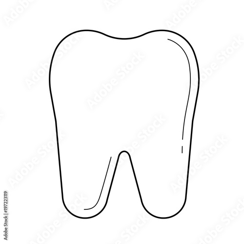 Tooth vector line icon isolated on white background. Tooth and teeth line icon for infographic, website or app. Icon designed on a grid system.
