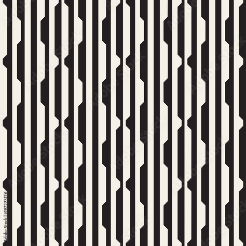 Vector seamless black and white halftone lines grid pattern. Abstract geometric background design.