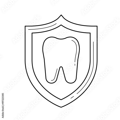 Cavity protection vector line icon isolated on white background