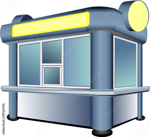 Newspaper stand vector illustration isolated on white background
