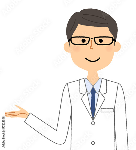 白衣の男性　説明