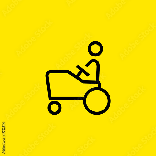 Toy car with child line icon
