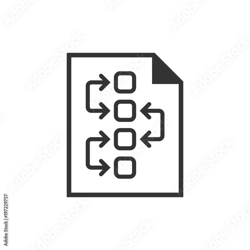Tactical plan document icon. Vector illustration. Business strategy concept plan pictogram.
