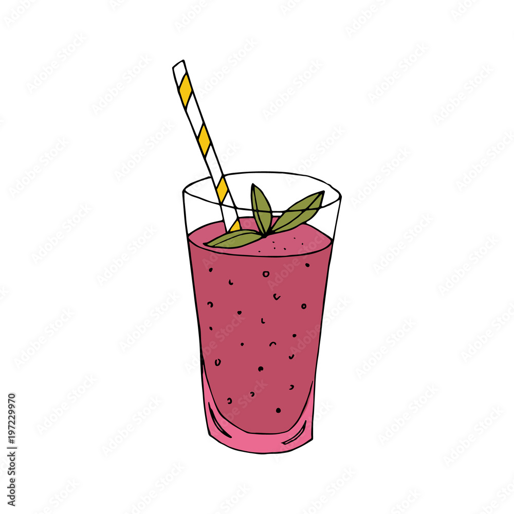 Smoothie icon in hand drawn style. Smoothie icon in hand drawn style.