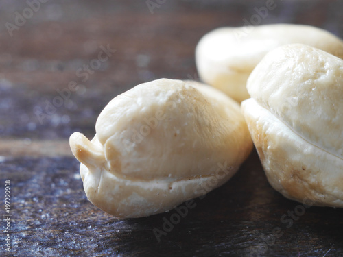 Cashew nuts close-up. Macro photo.
