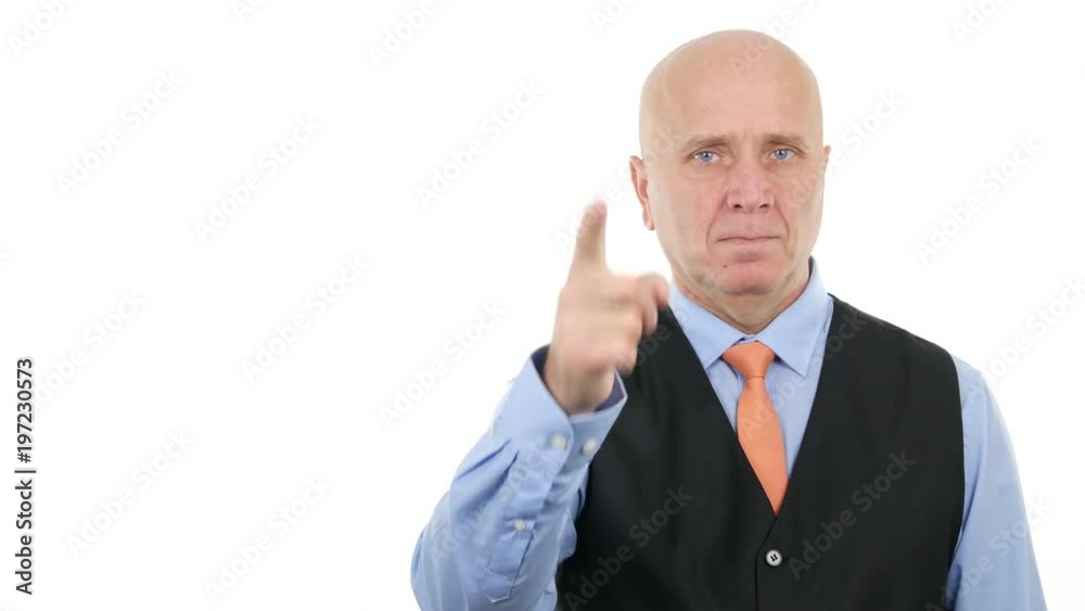 Businessman Pointing with Finger and Make Thumbs Up Gestures Businessman Pointing with Finger and Make Thumbs Up Gestures