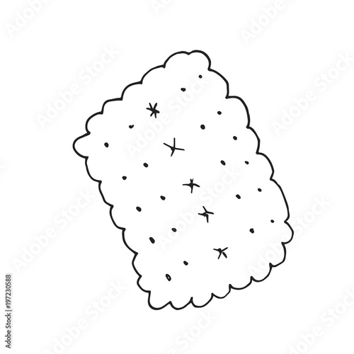 Cookies icon in hand drawn style. Vector illustration