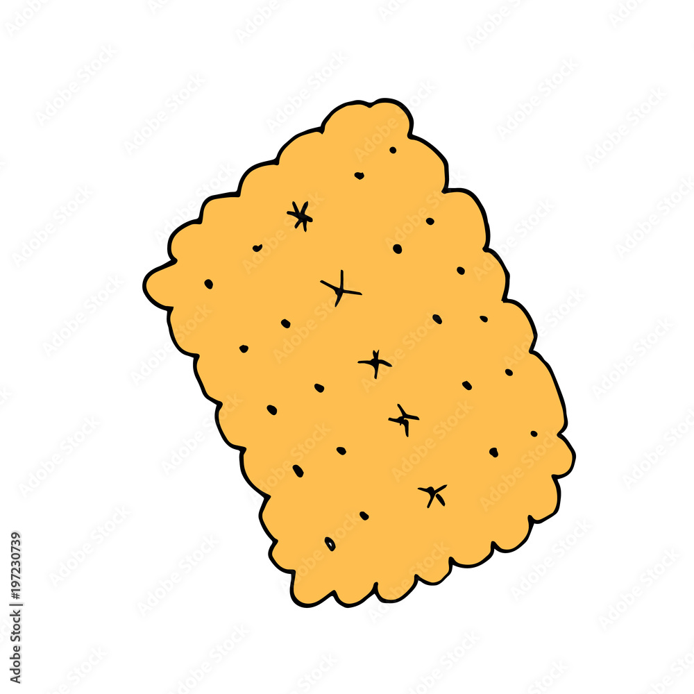 Cookies icon in hand drawn style Cookies icon in hand drawn style