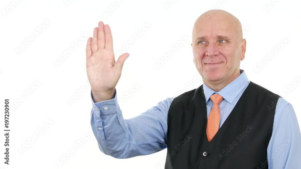 Businessperson Make Stop Hand Sign Warning Gestures Means Stay Away Businessperson Make Stop Hand Sign Warning Gestures Means Stay Away
