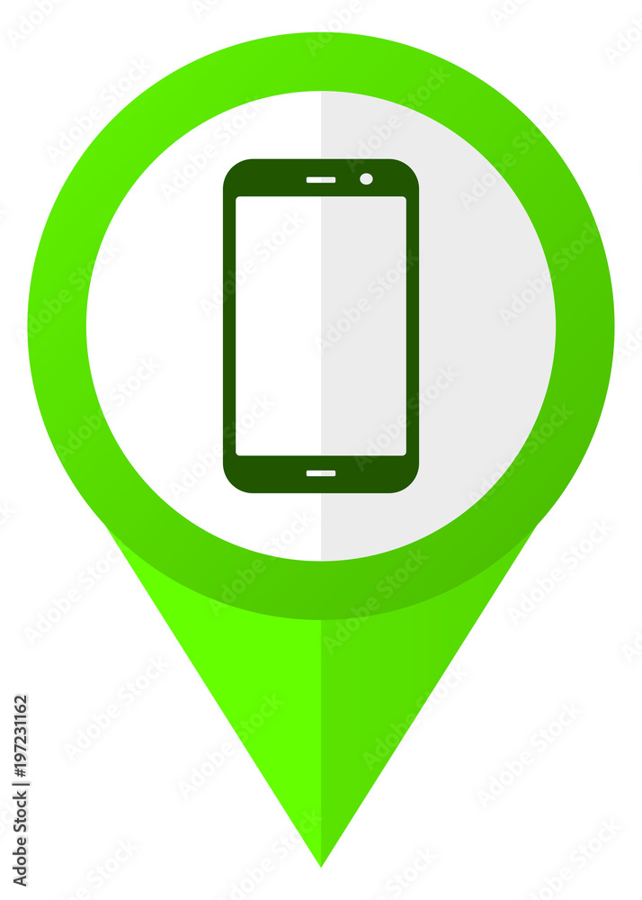 Smartphone green pointer vector icon in eps 10 isolated on white background Smartphone green pointer vector icon in eps 10 isolated on white background