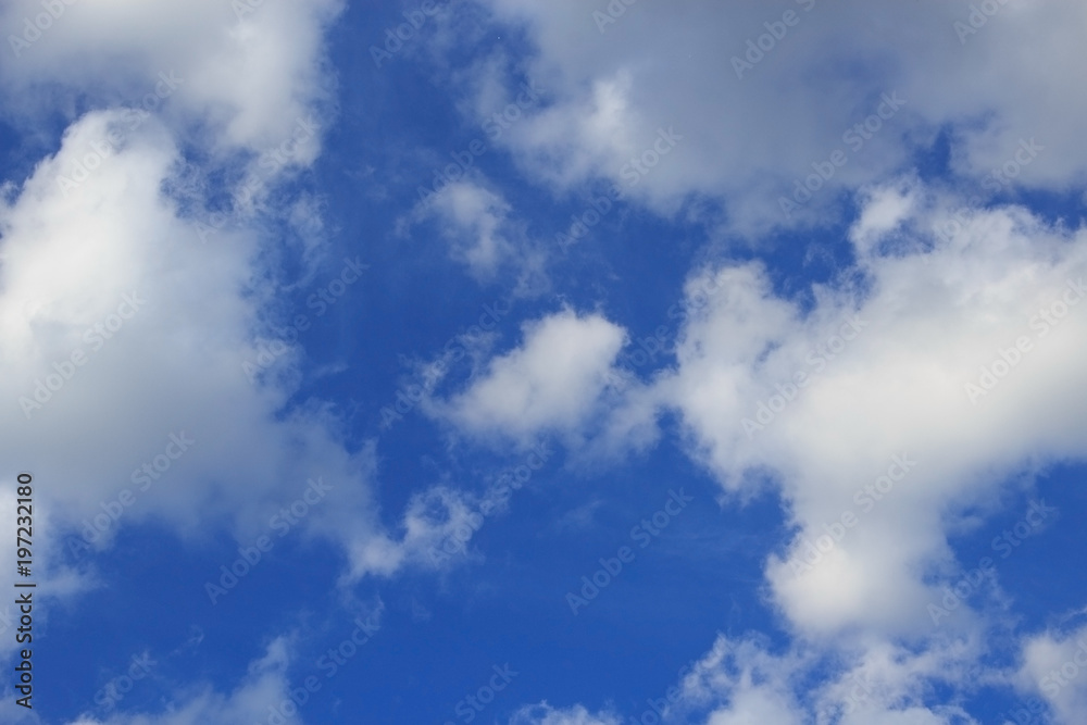 Clouds in the blue sky.