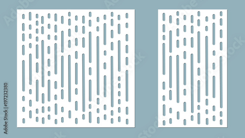 Vector illustration. Decorative panel lines, laser cutting. cut wooden panel.
