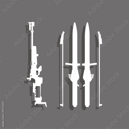 Sports symbol. Biathlon. Vector icon. 