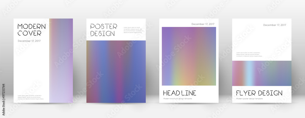 Flyer layout. Minimal overwhelming template for Brochure, Annual Report, Magazine, Poster, Corporate Presentation, Portfolio, Flyer. Amusing bright hologram cover page.