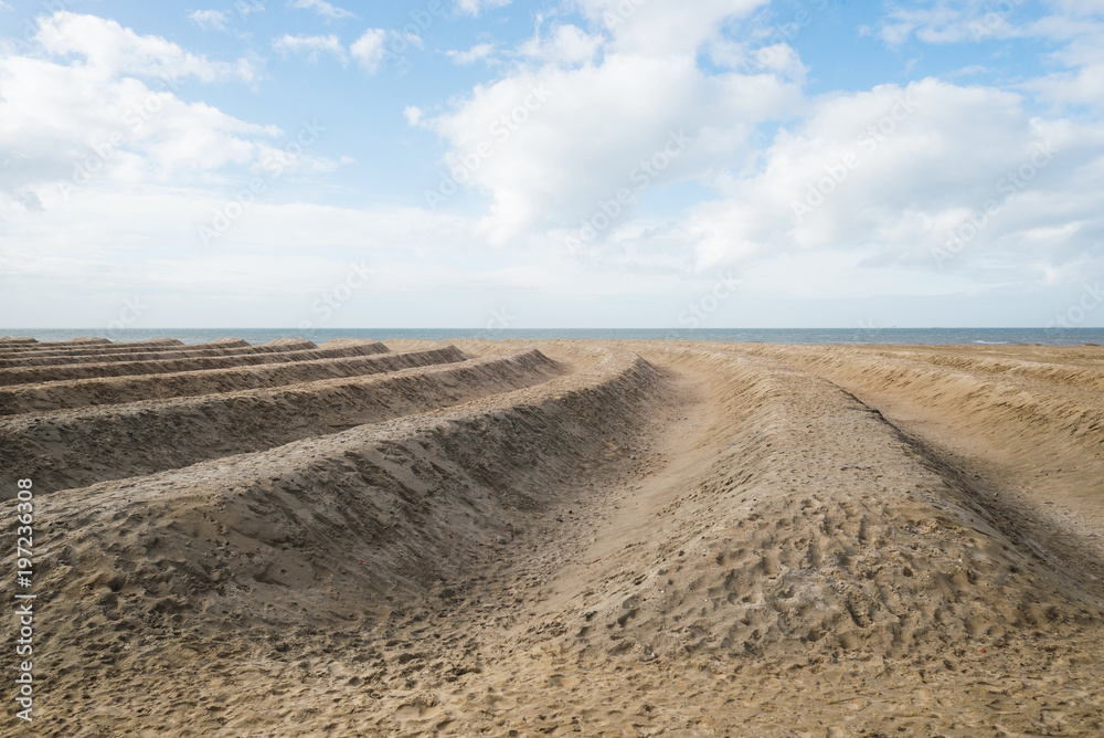 Netherlands coast beach desert protective walls