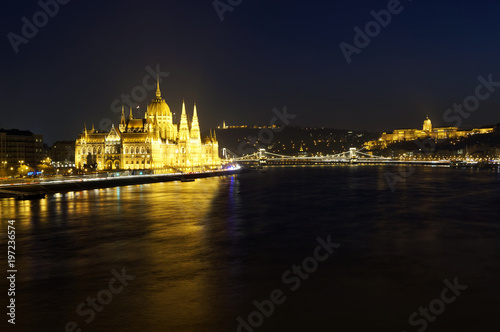 Cityscape of Budapest at night