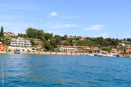 Marina at Lake Garda with houses, Italy © johannes86