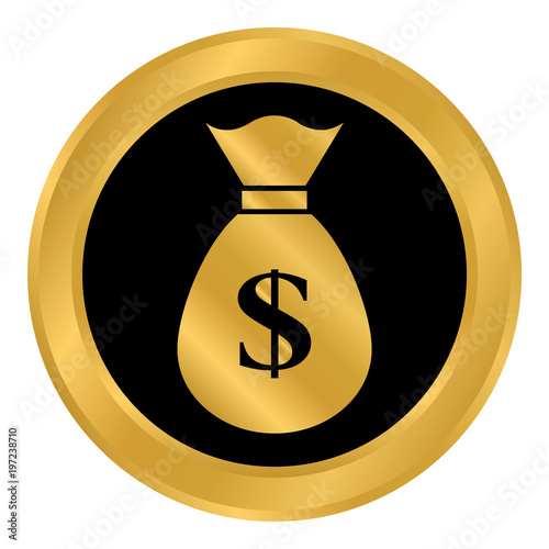 Money button on white.
