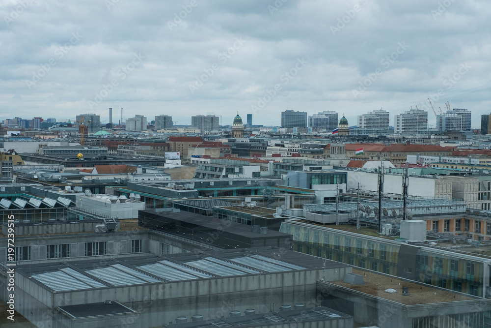 Berlin. Germany. A view of the city from the glass dome of the Reistagh with an overview of all the sights of Berlin