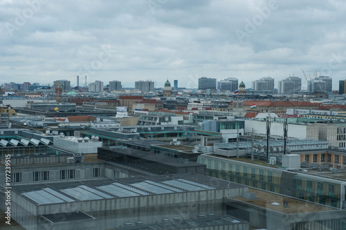 Berlin. Germany. A view of the city from the glass dome of the Reistagh with an overview of all the sights of Berlin