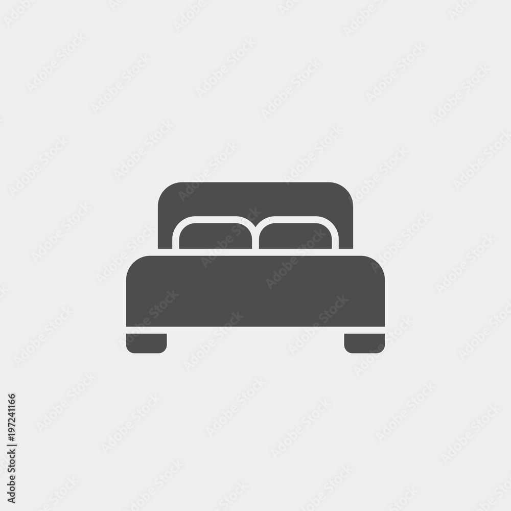 Bed flat vector icon. Hotel flat vector icon. Accommodation flat vector icon Bed flat vector icon. Hotel flat vector icon. Accommodation flat vector icon