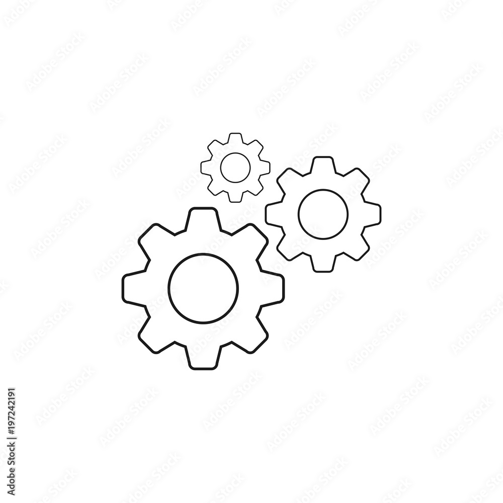 Setting icon. Flat style design,  Vector illustration.