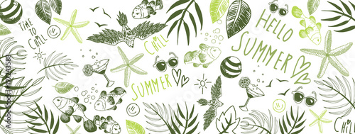 Summer doodles background