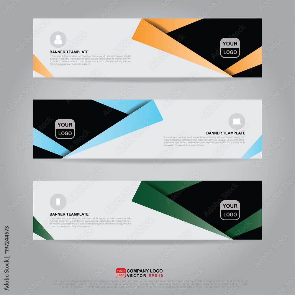 Template of banner, brochure, flyer and card voucher for header template, presentation, web banner, business design. Vector illustration EPS10 CMYK.