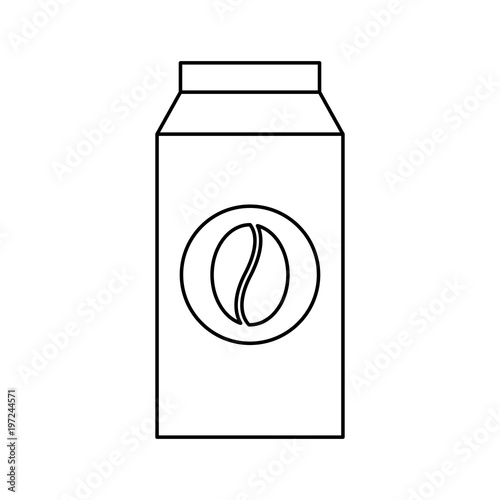 coffee packaging box bean emblem product vector illustration outline design